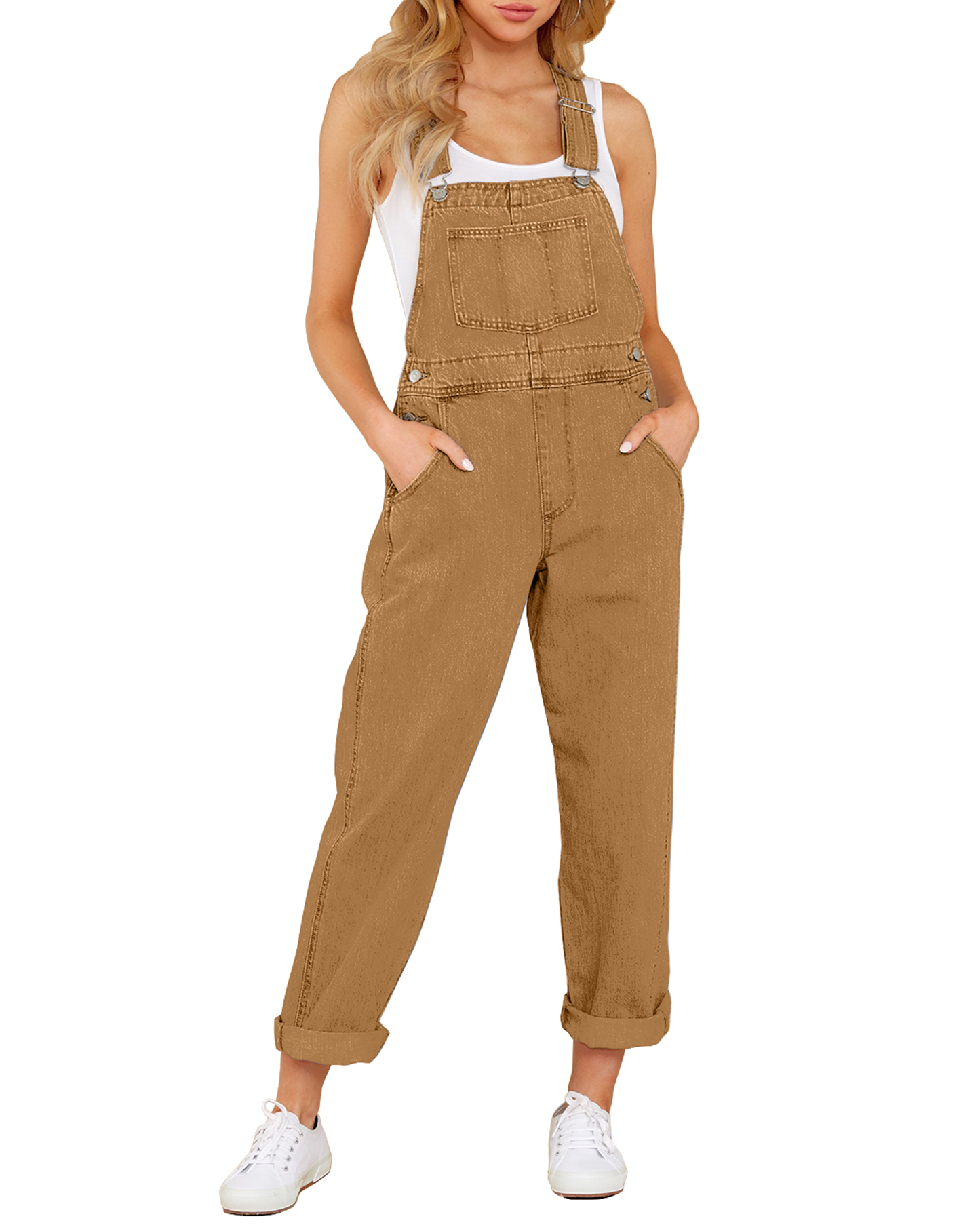 StrapCore Overalls for Women's Adjustable Strap Baggy Denim Bib Jumpsuit Essential Retro Loose Fit Jean Pant