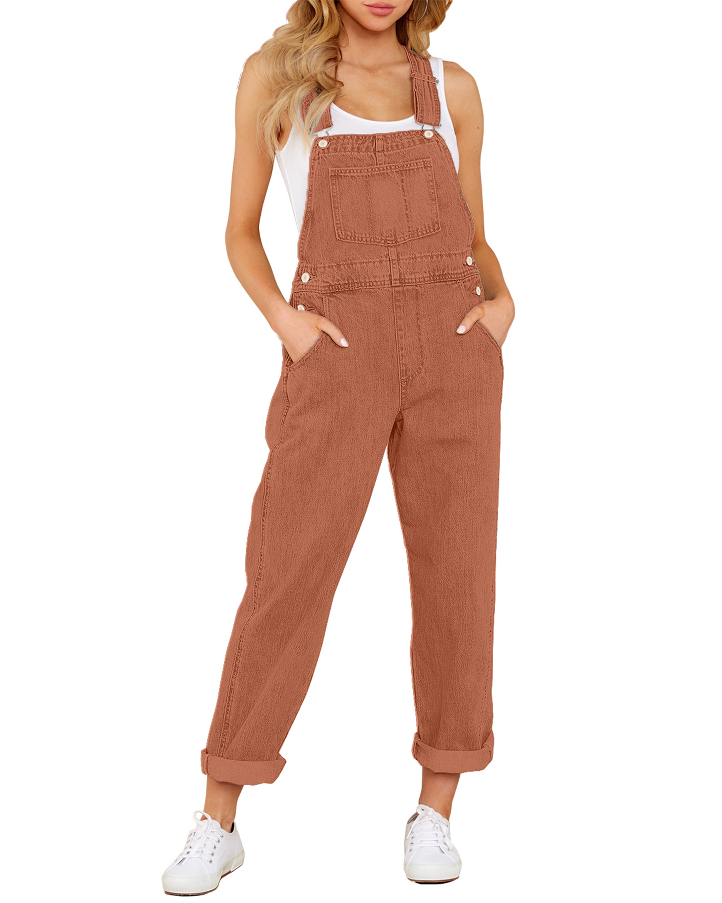 StrapCore Overalls for Women's Adjustable Strap Baggy Denim Bib Jumpsuit Essential Retro Loose Fit Jean Pant