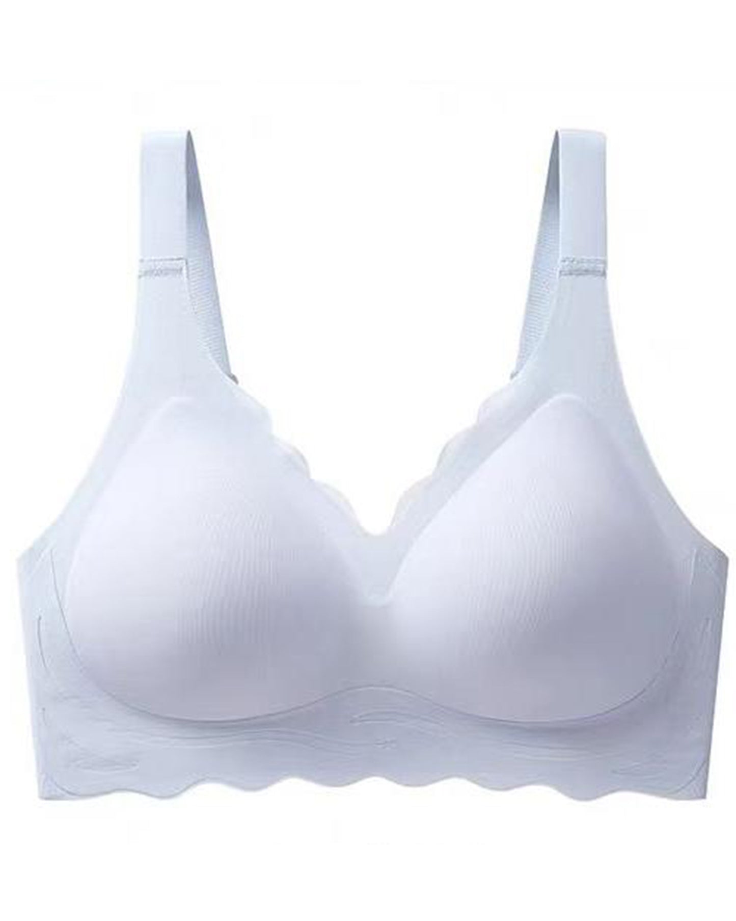 StrapCore Seamless Bra for Women Sexy Scalloped V Neck Push Up Wireless Supportive Bra